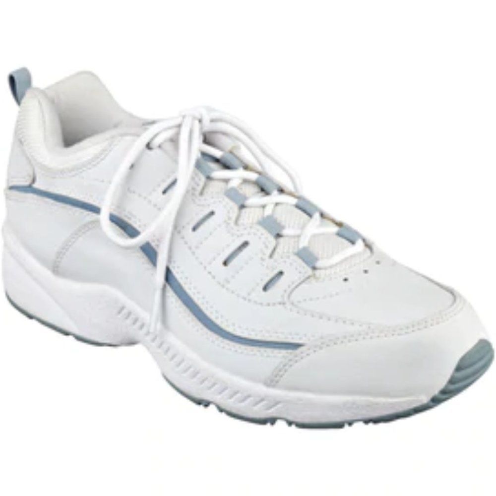 (1533) Easy Spirit Romy Womens White Leather Walking Shoes Size 8 WW